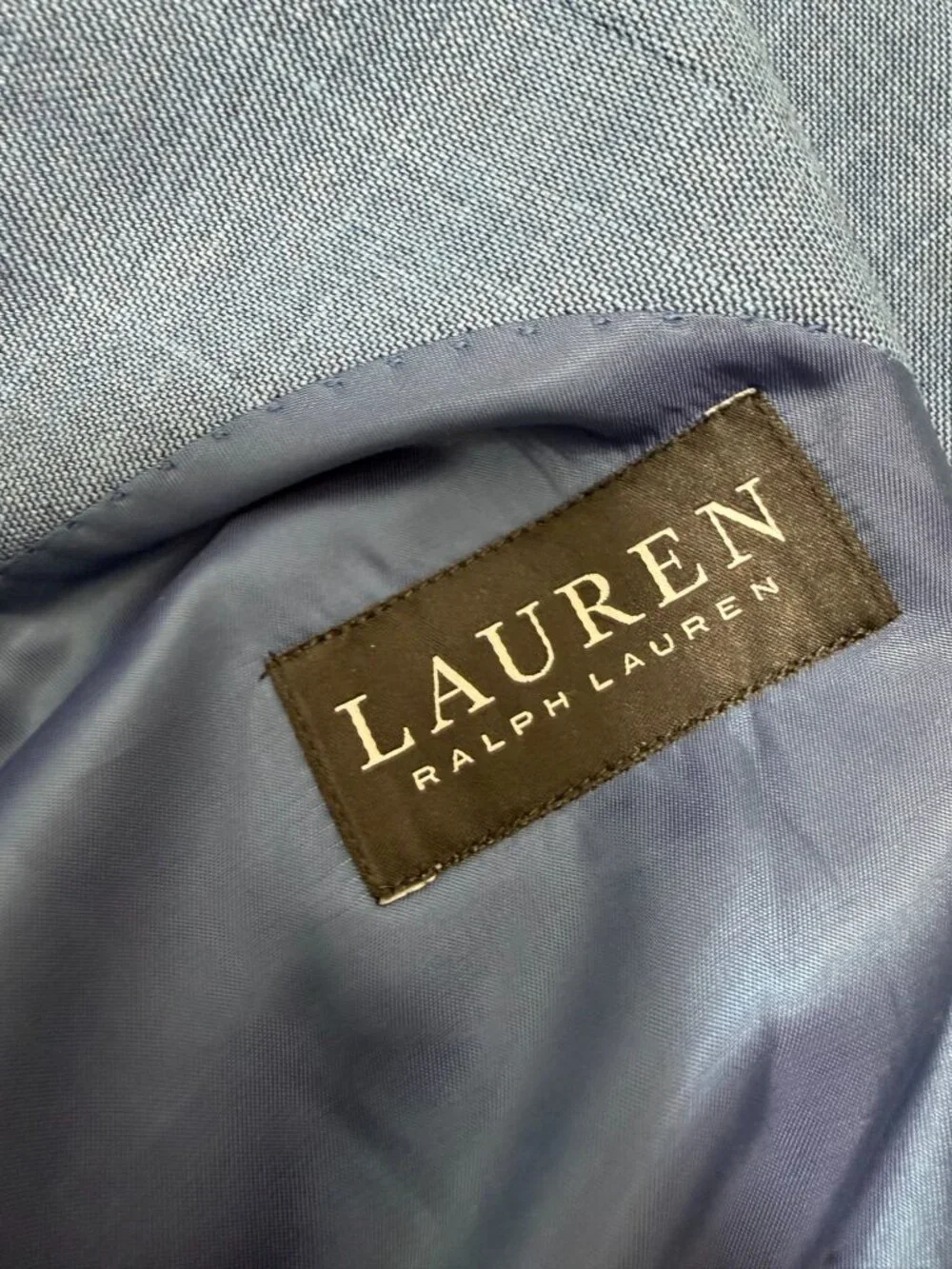 Lauren Ralph Lauren Blazer Suit Jacket 46L Stretch Blue Two Button Single Vent